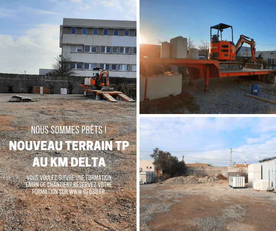 Nouveau terrain TP pour les formations engins de chantier au KM Delta à Nîmes